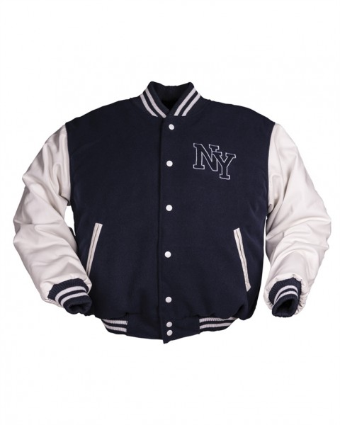NY Baseball Jacke mit Patch navyblau/weiß