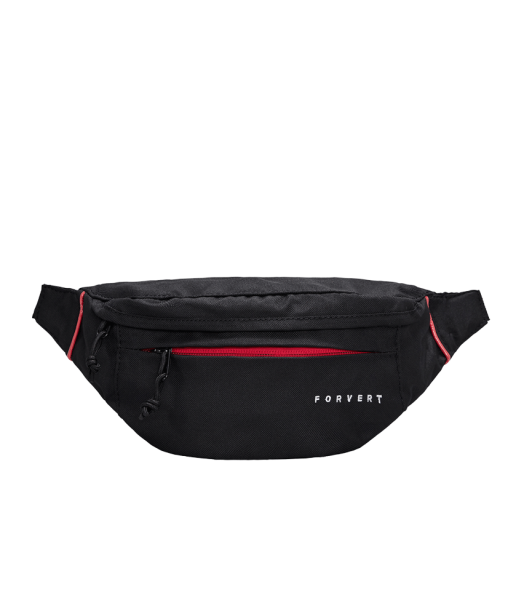 Minimalistische Bauchtasche mit Reißverschlusstasche Allover - schwarz